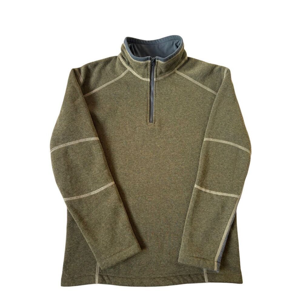 Kuhl Kashmira Reveal Green  1/4 Zip Sweater Boys M Outdoor Fleece Pullover‎
